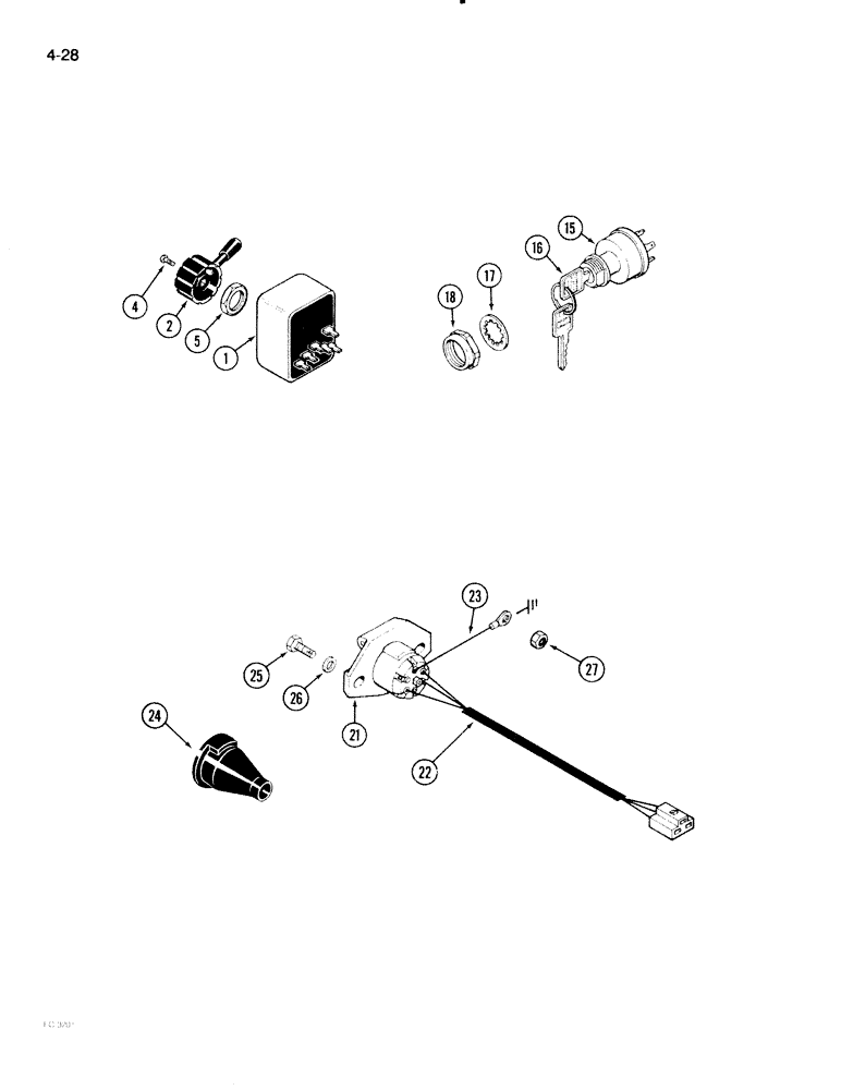 Схема запчастей Case IH 2096 - (4-028) - ELECTRICAL EQUIPMENT MOUNTING (04) - ELECTRICAL SYSTEMS