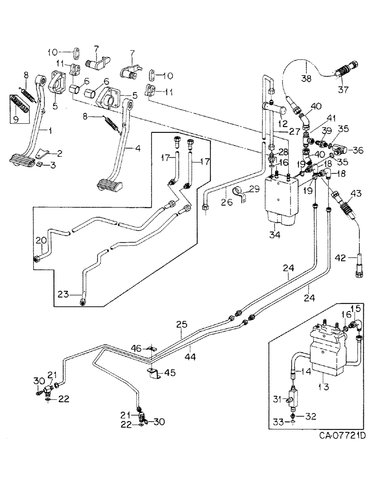 Схема запчастей Case IH 5088 - (04-02) - BRAKES, MASTER BRAKE CONTROLS (5.1) - BRAKES