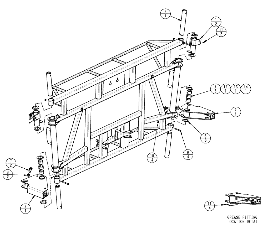 Схема запчастей Case IH SPX3320 - (08-007) - MAST PIVOT ASSEMBLY (09) - BOOMS