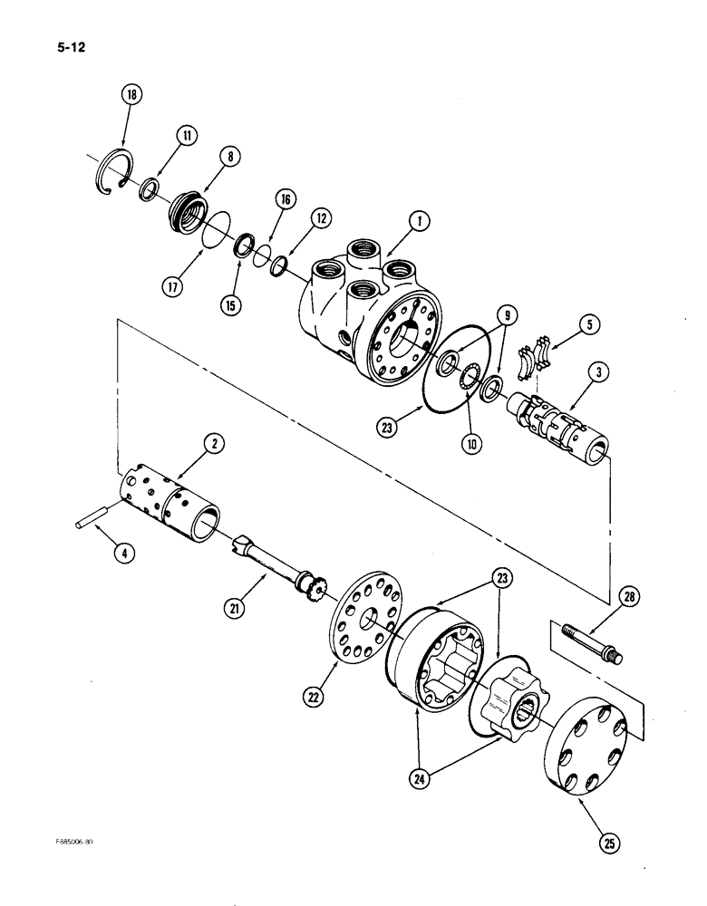 Схема запчастей Case IH 9150 - (5-12) - STEERING CONTROL VALVE (05) - STEERING