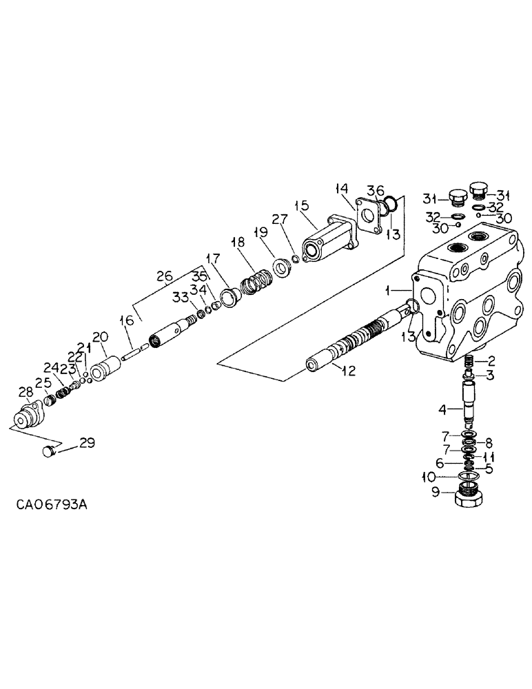 Схема запчастей Case IH 3788 - (10-34) - HYDRAULICS, CLOSE CENTER AUXILIARY CONTROL VALVE (07) - HYDRAULICS