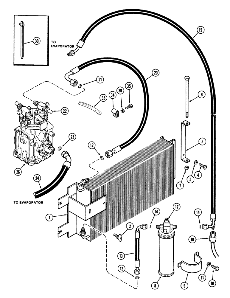 Схема запчастей Case IH 2594 - (9-152) - AIR CONDITIONING, CONDENSER AND RECEIVER-DRIER (09) - CHASSIS/ATTACHMENTS