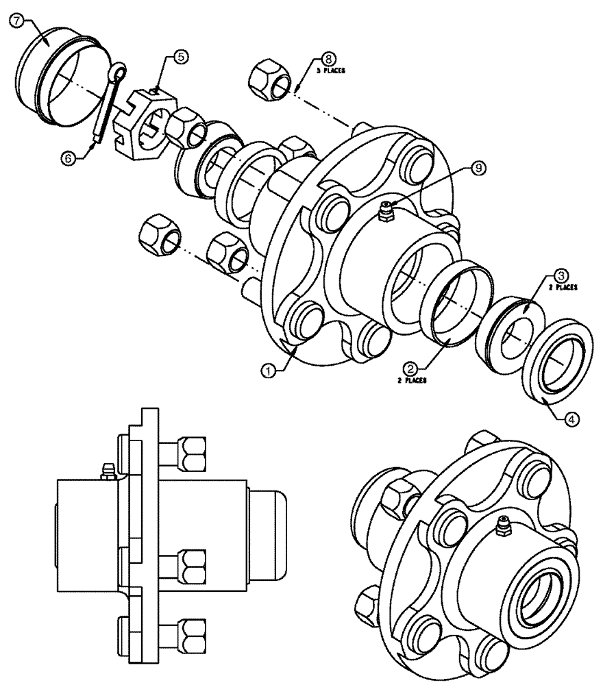 Схема запчастей Case IH SPX3320 - (11-044) - HUB ASSEMBLY, 5-BOLT Options