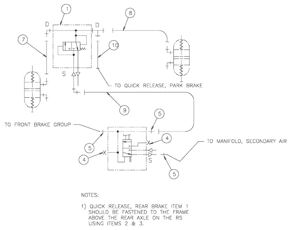 Схема запчастей Case IH TITAN 3020 - (07-006) - SERVICE BRAKE GROUP Pneumatics