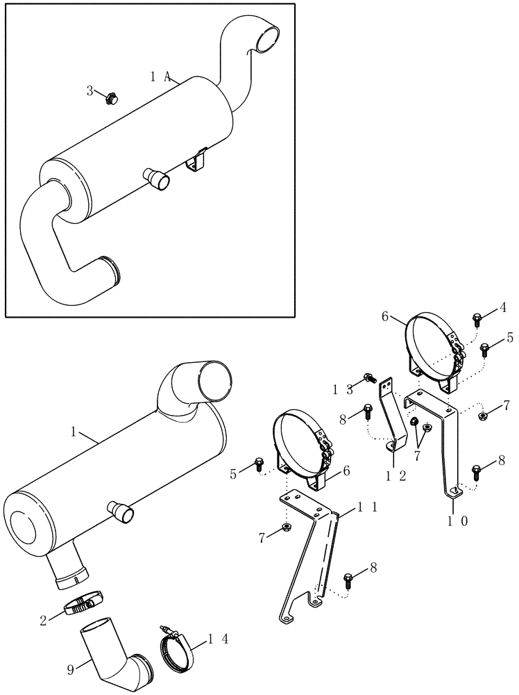 Схема запчастей Case IH 2388 - (02-17) - EXHAUST SYSTEM - MUFFLER - ASN HAJ0295001 ALL CIS MARKETS (01) - ENGINE