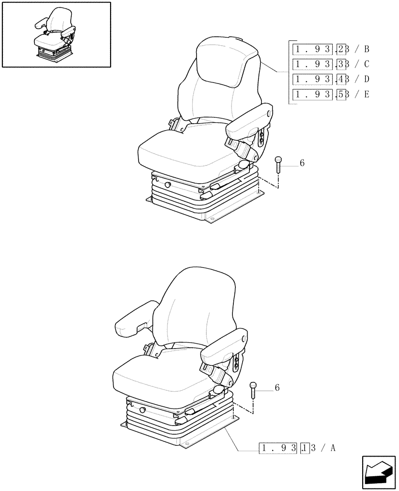 Схема запчастей Case IH PUMA 165 - (1.93.3) - SEAT (10) - OPERATORS PLATFORM/CAB