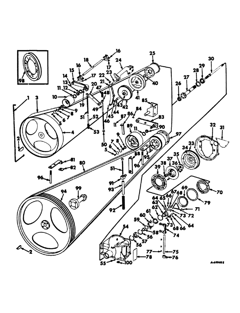 Схема запчастей Case IH 403 - (114) - SEPARATOR AND PROPULSION JACKSHAFT DRIVE (72) - SEPARATION