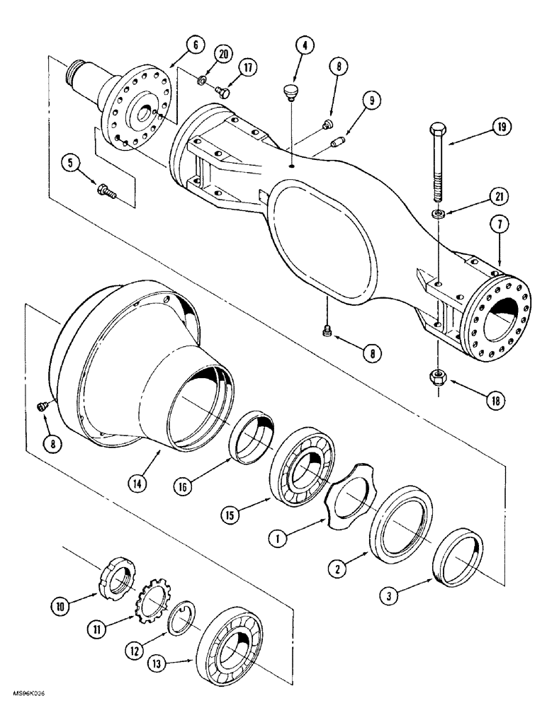 Схема запчастей Case IH 9390 - (6-152) - AXLE ASSEMBLY, HOUSING AND WHEEL HUB (06) - POWER TRAIN