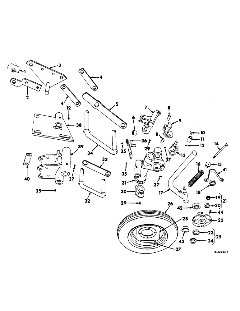 Схема запчастей Case IH 70 - (F-15) - REAR FURROW WHEEL AND AXLE 