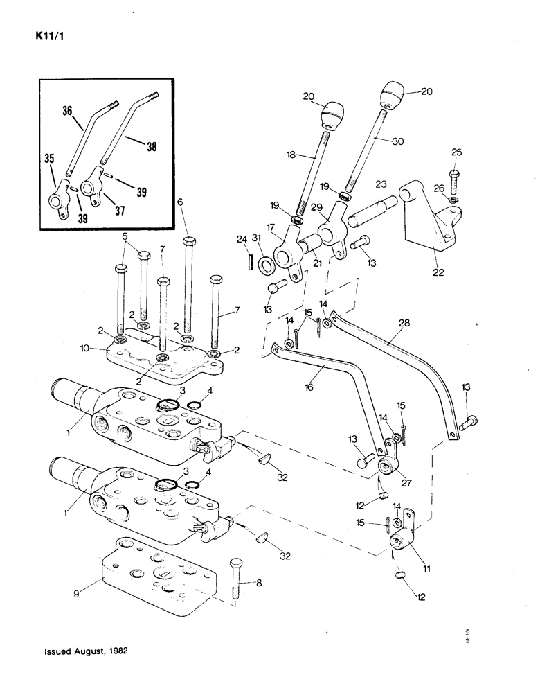 Схема запчастей Case IH 1190 - (K-11) - TWO SECTION REMOTE VALVE (07) - HYDRAULICS