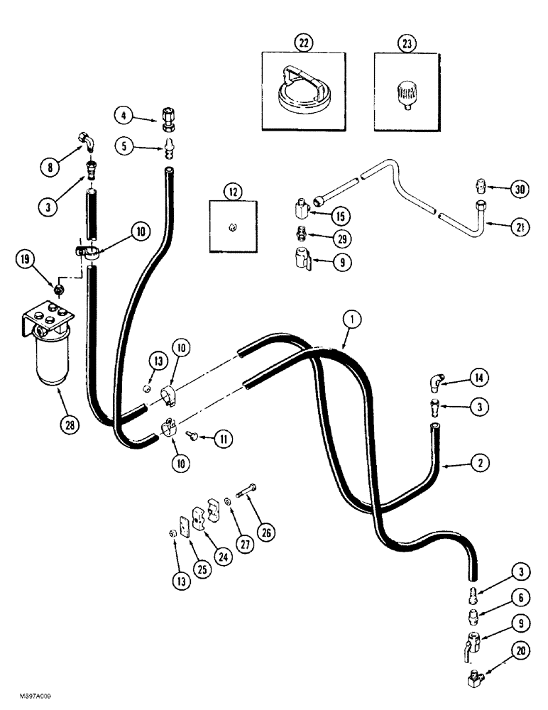 Схема запчастей Case IH 9370 QUADTRAC - (3-002) - FUEL LINE SYSTEM (03) - FUEL SYSTEM