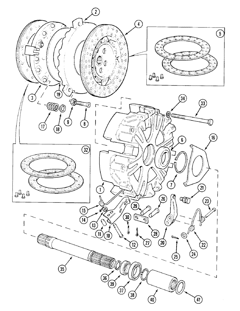 Схема запчастей Case IH 1394 - (6-182) - INDEPENDENT CLUTCH ASSEMBLY (06) - POWER TRAIN