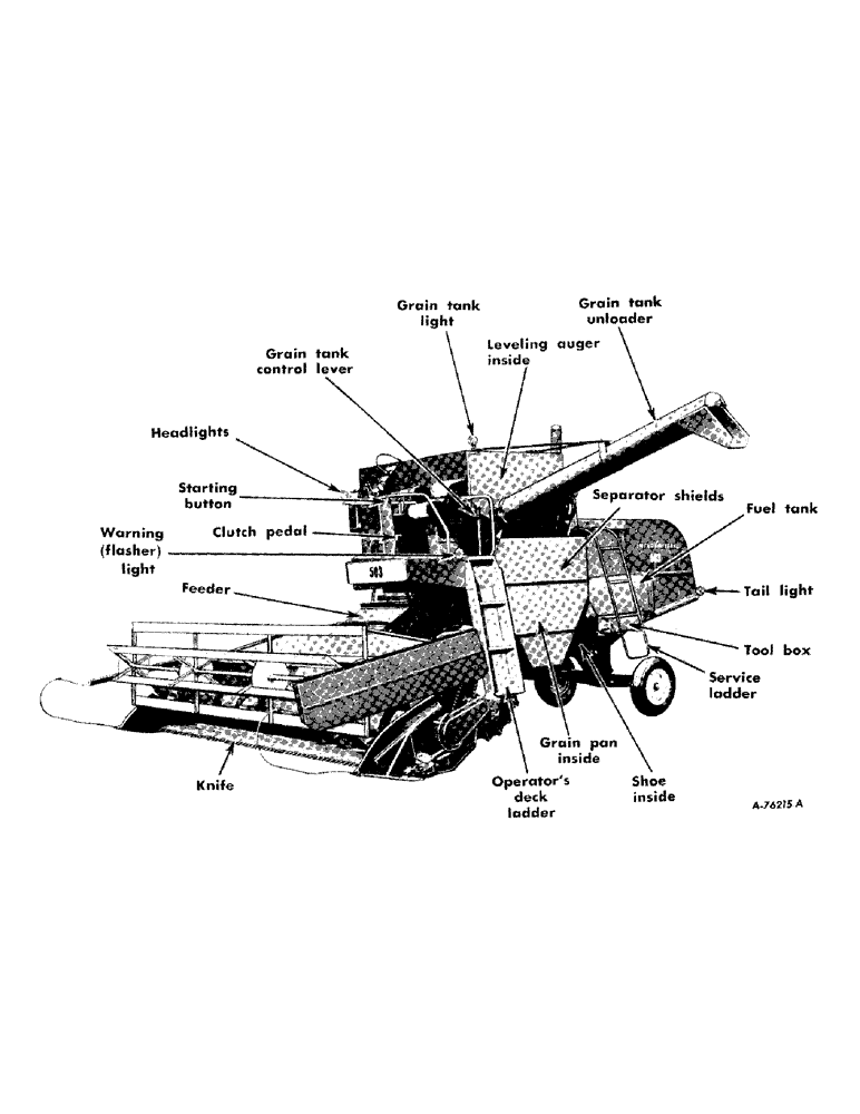 Схема запчастей Case IH 503 - (007) - 503 COMBINE (LT VIEW) (05) - SERVICE & MAINTENANCE