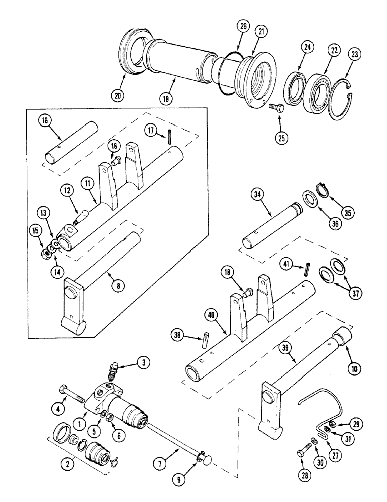 Схема запчастей Case IH 1294 - (6-142) - TRANSMISSION CLUTCH RELEASE MECHANISM, MECHANICAL COMPONENTS - TRACTORS WITH CAB (06) - POWER TRAIN