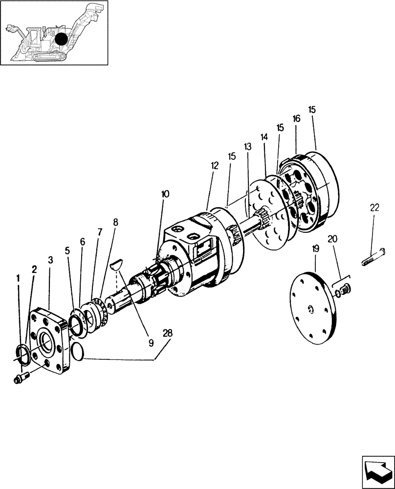 Схема запчастей Case IH A4000 - (B03.08[01]) - HYDRAULIC MOTOR (ELEVATOR DRIVE) Hydraulic Components & Circuits