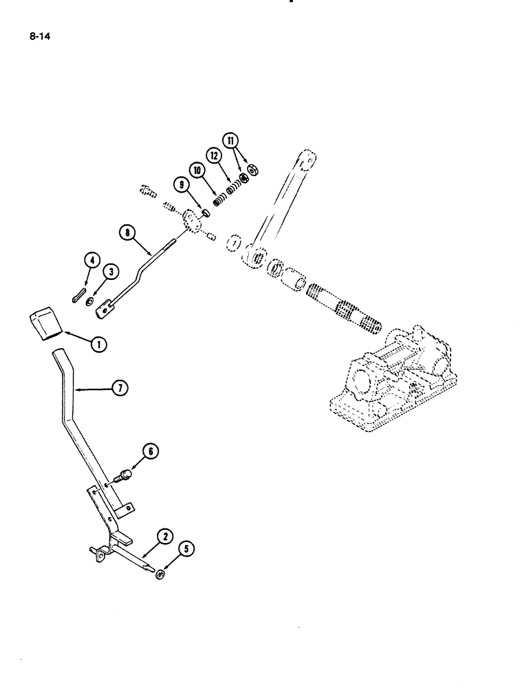 Схема запчастей Case IH 235 - (8-14) - HYDRAULIC CONTROL LINKAGE (08) - HYDRAULICS