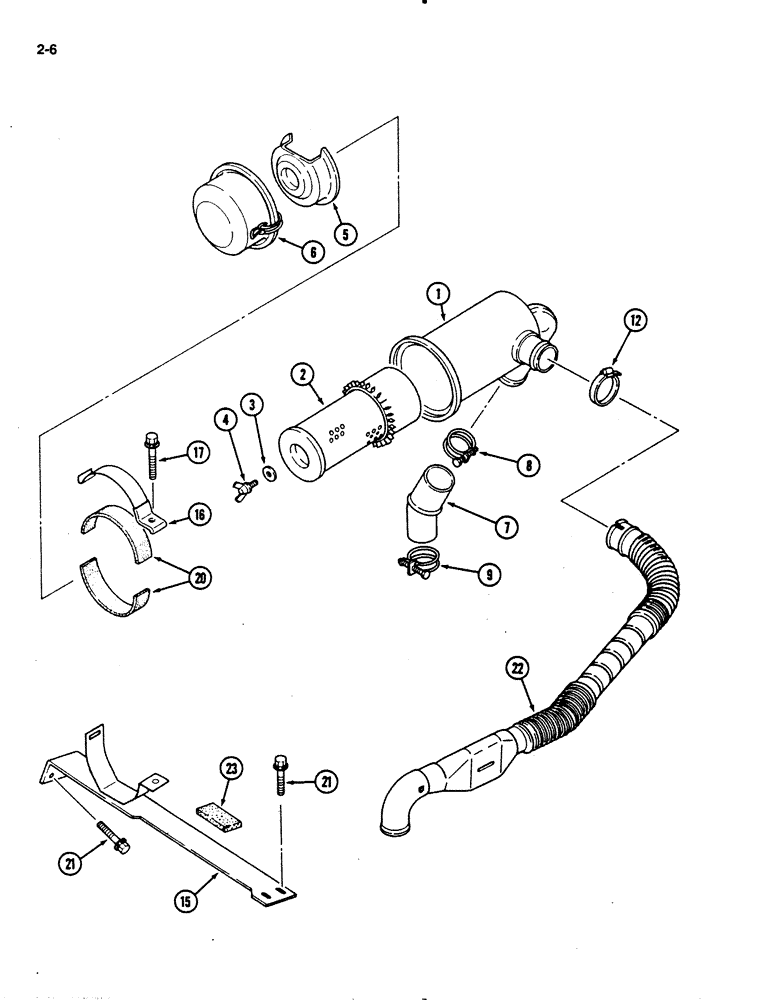 Схема запчастей Case IH 275 - (2-06) - AIR CLEANER AND CONNECTIONS (02) - ENGINE