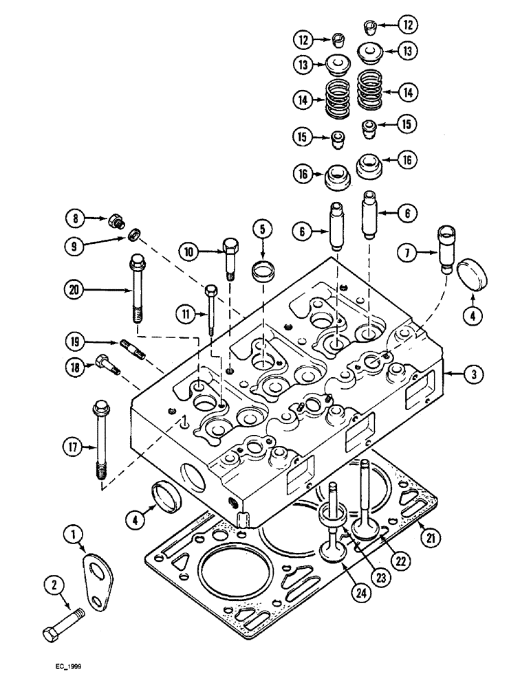 Схема запчастей Case IH 3220 - (2-046) - CYLINDER HEAD, (3220) (02) - ENGINE