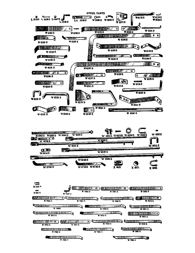 Схема запчастей Case IH WP - (49) - STEEL PARTS, 6 FOOT, 8 FOOT, 10 FOOT 