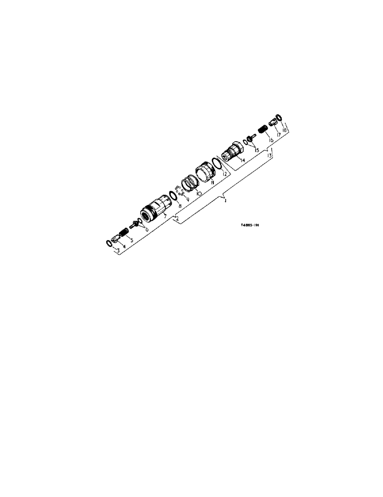 Схема запчастей Case IH 276 - (5-24[1]) - SELF SEALING COUPLING, SINGLE BREAKAWAY, SERVICE ONLY (08) - HYDRAULICS