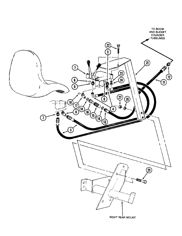 Схема запчастей Case IH 10QA - (8-20) - CONTROL HYDRAULICS, 10QA LOADER (08) - HYDRAULICS