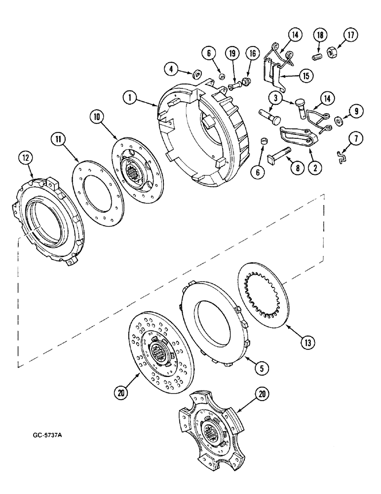 Схема запчастей Case IH 733 - (6-306) - DOUBLE CLUTCH "FICHTEL AND SACHS" (06) - POWER TRAIN