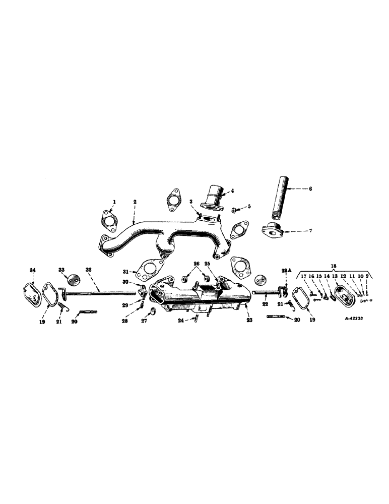 Схема запчастей Case IH 450-SERIES - (079) - DIESEL ENGINE, MANIFOLD AND EXHAUST PIPE (01) - ENGINE