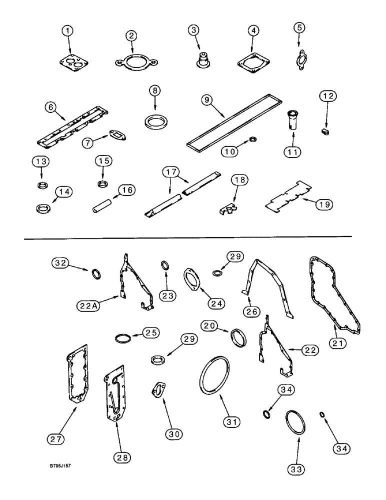 Схема запчастей Case IH 2055 - (2-48) - ENGINE GASKET KITS, 6TA-830 ENGINE (01) - ENGINE