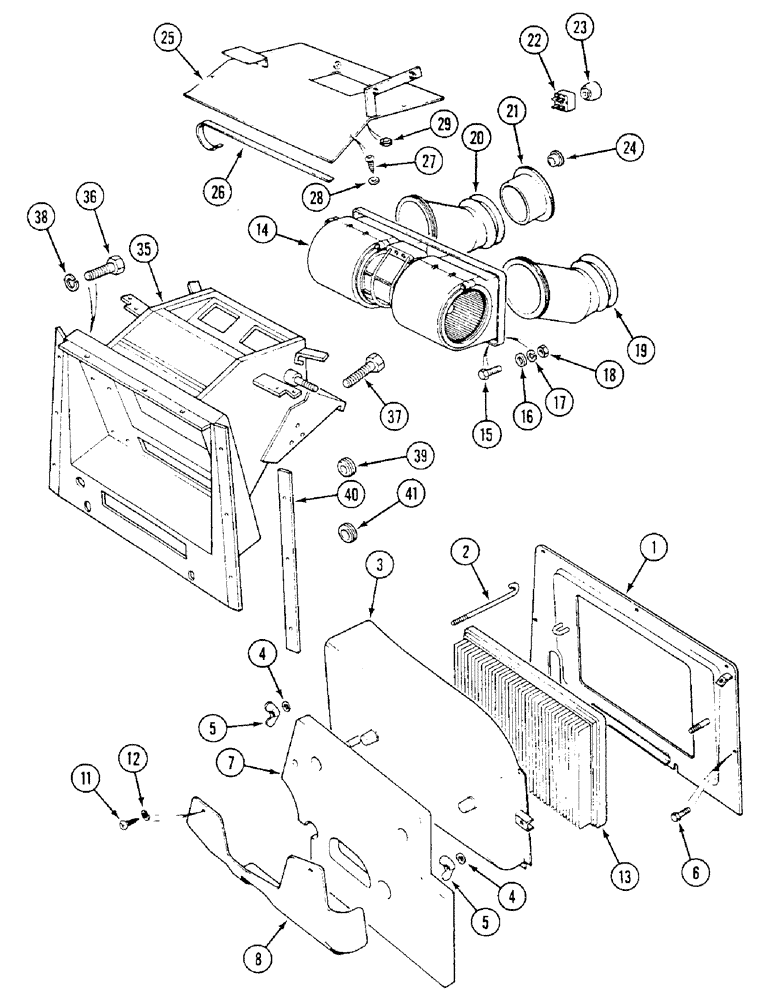 Схема запчастей Case IH 1294 - (9-356) - CAB AIR FILTER AND HEATER FAN (09) - CHASSIS/ATTACHMENTS