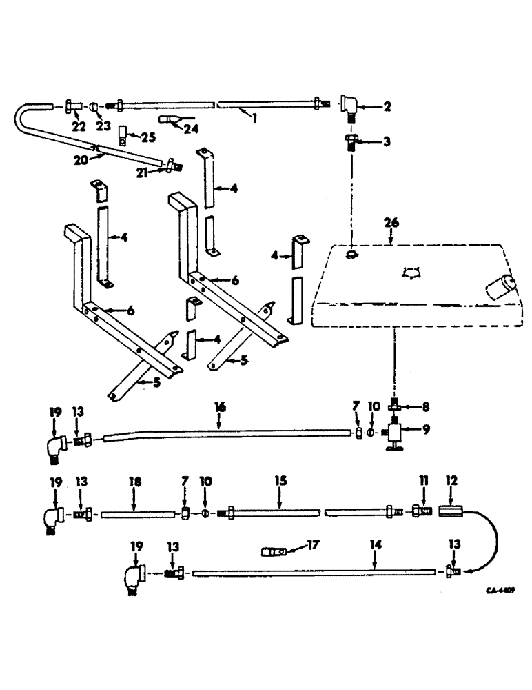 Схема запчастей Case IH 414 - (138) - FUEL TANK SUPPORTS AND LINES, INCREASED CAPACITY COOLING (10) - ENGINE