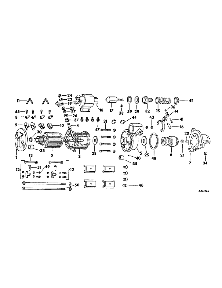 Схема запчастей Case IH 574 - (08-07) - ELECTRICAL, CRANKING MOTOR, DIESEL ENGINE TRACTORS (06) - ELECTRICAL