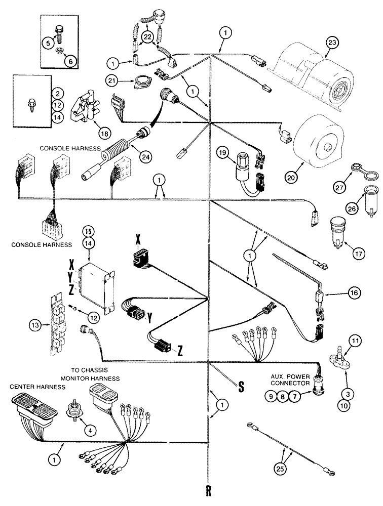 Схема запчастей Case IH 2555 - (04-05) - HARNESS, CAB - LOWER REAR (06) - ELECTRICAL SYSTEMS