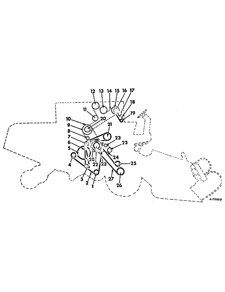 Схема запчастей Case IH 403 - (013) - BELT, CHAIN, PULLEY AND SPROCKET DIAGRAM, RIGHT SIDE (05) - SERVICE & MAINTENANCE