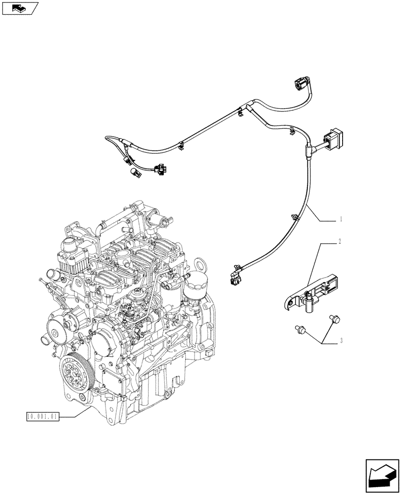 Схема запчастей Case IH F5AE5484A A002 - (55.100.05) - CONNECTIONS CABLE FOR ENGINE INJECTION (5801397560) (55) - ELECTRICAL SYSTEMS