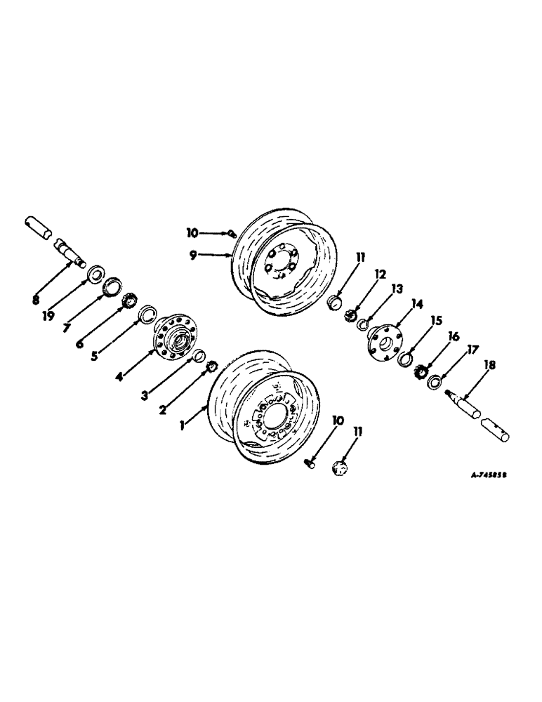 Схема запчастей Case IH 440 - (F-08) - WHEELS AND AXLES, FLOTATION TIRES 