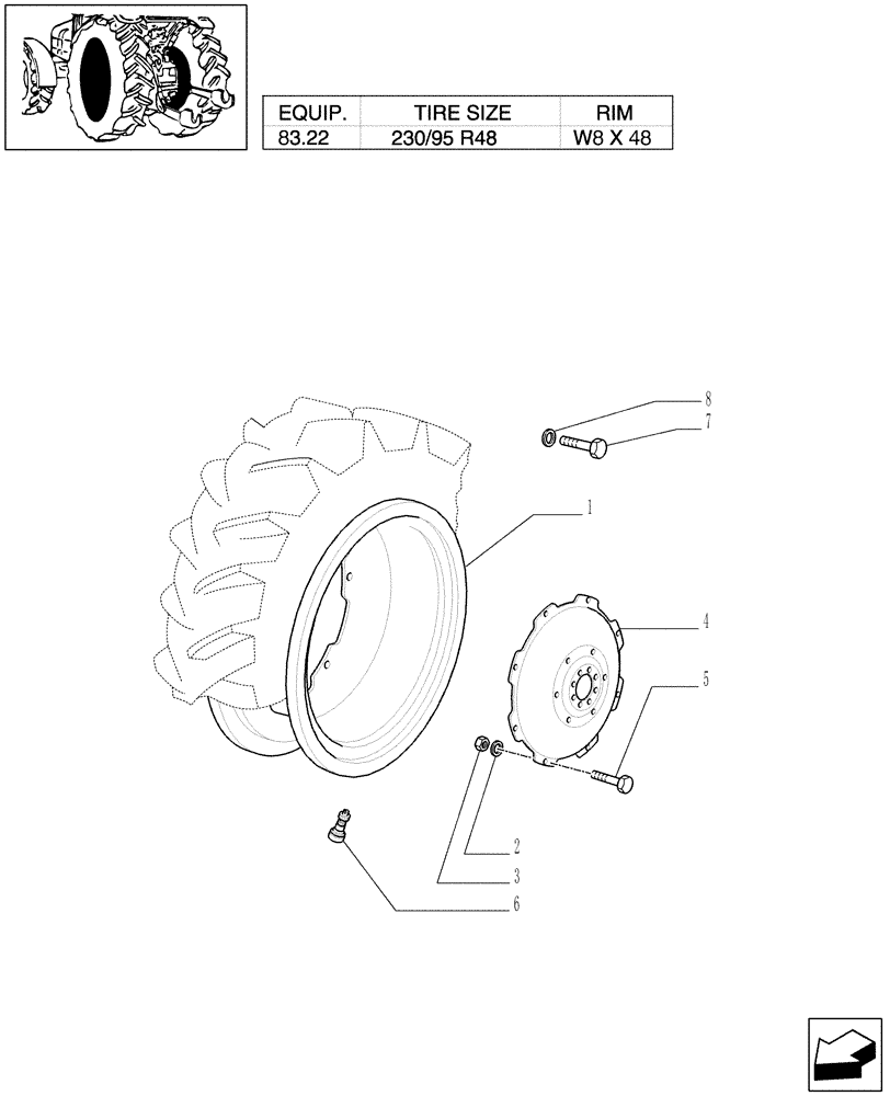 Схема запчастей Case IH JX90 - (83.00[06]) - DRIVE WHEELS (11) - WHEELS/TRACKS