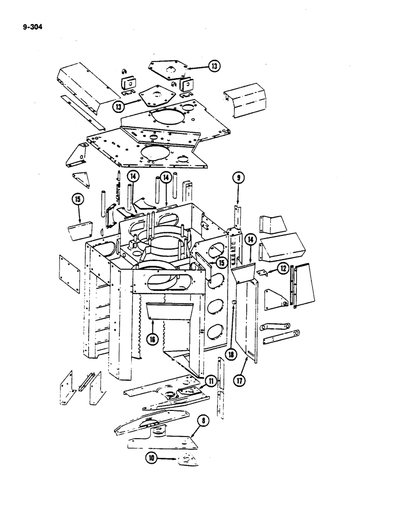 Схема запчастей Case IH 782 - (9-304) - DRUM HOUSING (09) - CHASSIS ATTACHMENTS