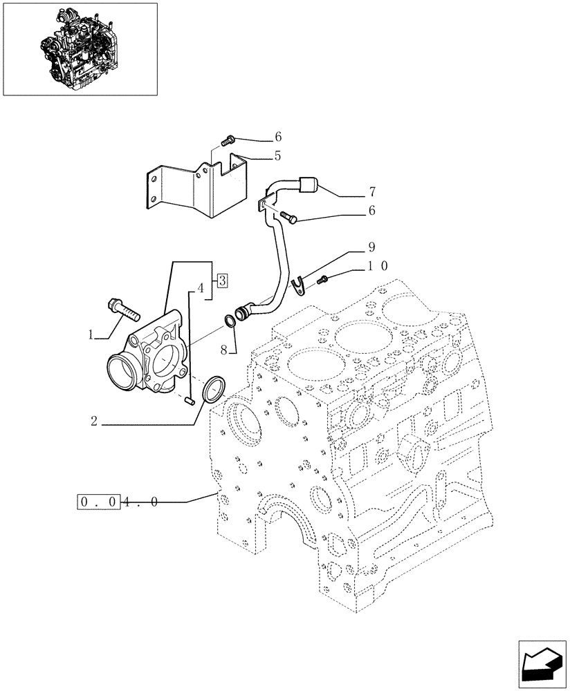 Схема запчастей Case IH MAXXUM 120 - (0.32.3) - ENGINE COOLING SYSTEM PIPING (STD + VAR.330003-332115-332116) (01) - ENGINE