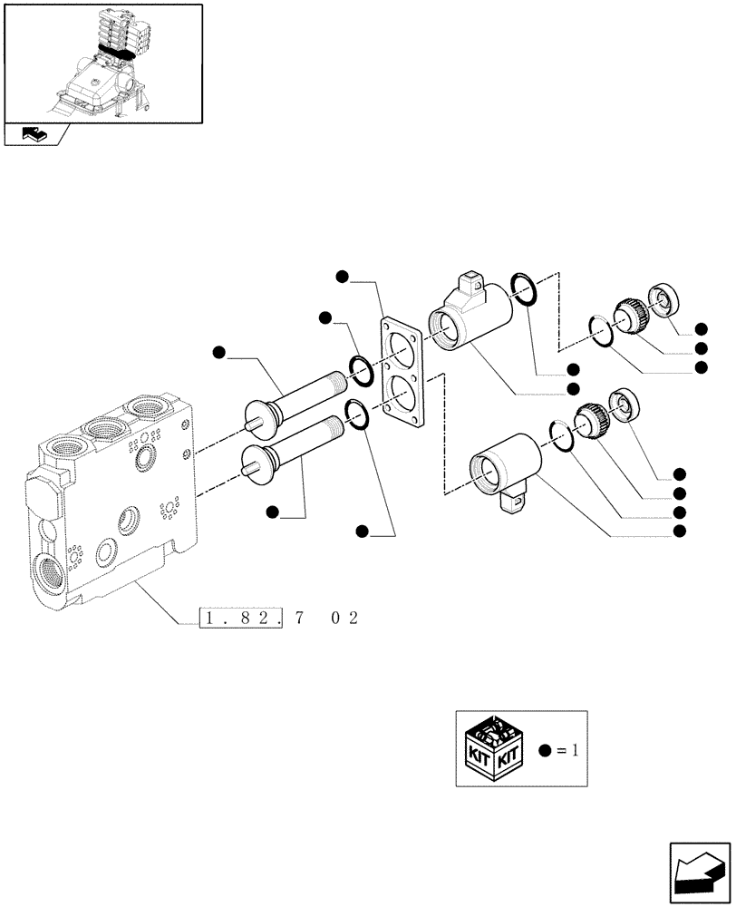 Схема запчастей Case IH MAXXUM 110 - (1.75.0[12]) - ELECTROHYDRAULIC CONTROL VALVE ELEMENT - SOLENOID VALVE (06) - ELECTRICAL SYSTEMS