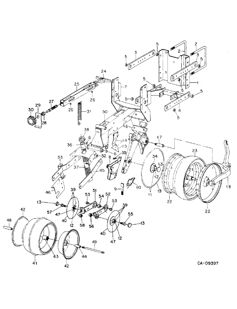 Схема запчастей Case IH 800 - (13-04) - EARLY RISER PLATE PLANTER UNIT, FRAME AND CONNECTIONS QUANTITIES PER UNIT, S/N 19901 & ABOVE (09) - CHASSIS/ATTACHMENTS