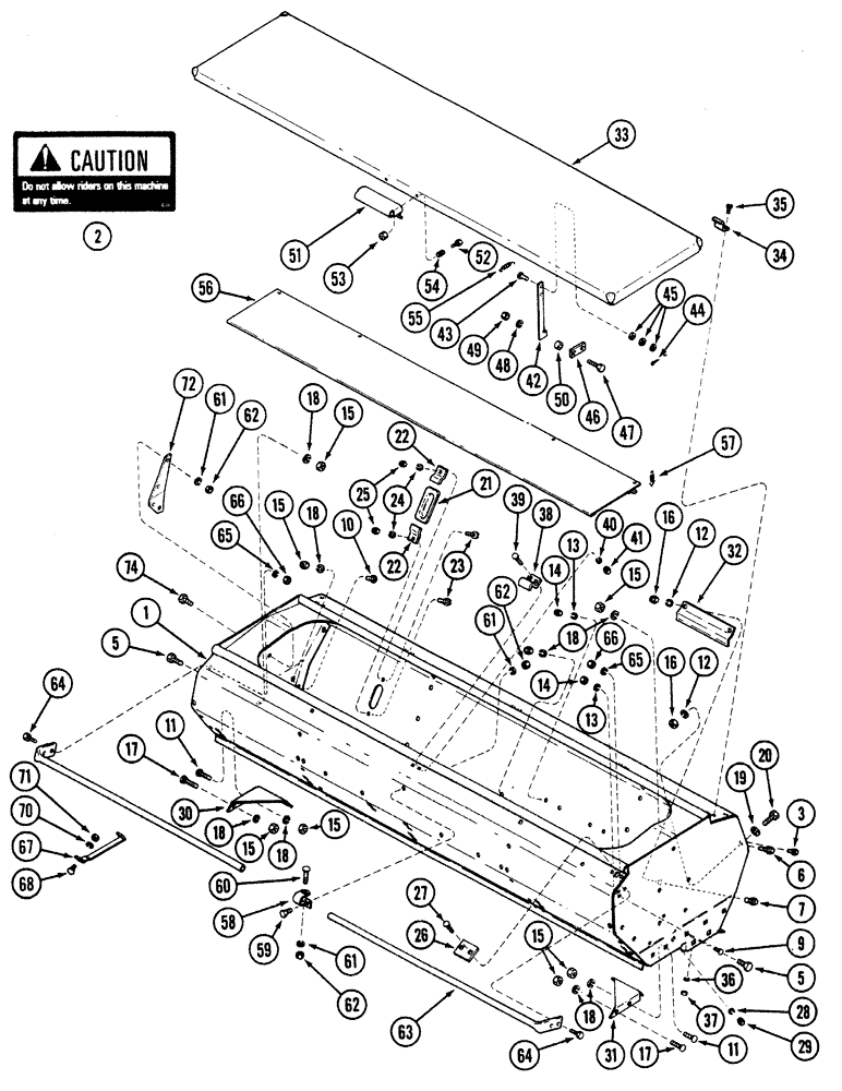 Схема запчастей Case IH 5300 - (9-024) - GRAIN AND FERTILIZER HOPPER, 16X8, 18X7 AND 20X6 (09) - CHASSIS