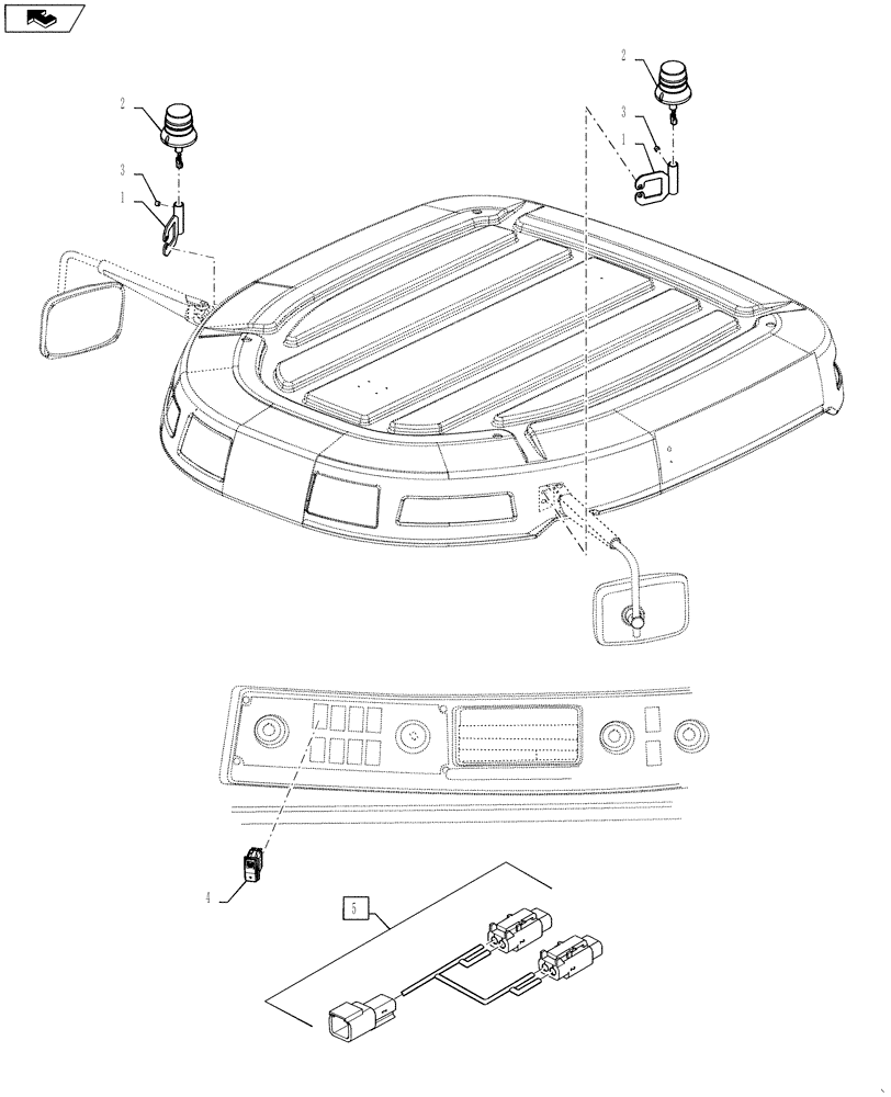 Схема запчастей Case IH 4420 - (11-104) - BEACON LIGHT, DUAL, BEGINNING 06/2009 Options