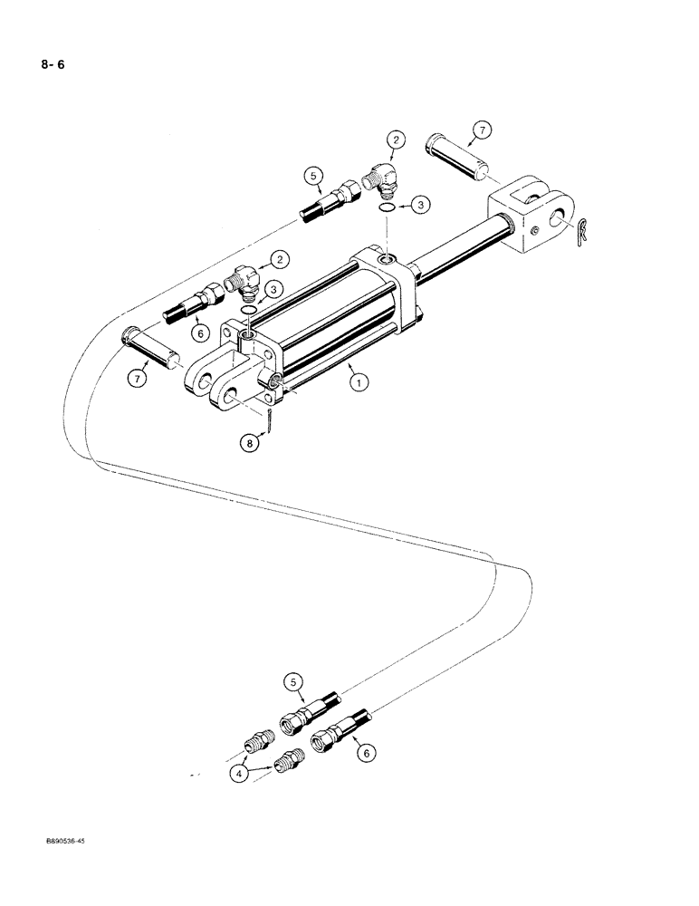 Схема запчастей Case IH 350 - (8-06) - TRANSPORT HYDRAULIC CIRCUIT, WITH 3/8 INCH ID HOSES (08) - HYDRAULICS