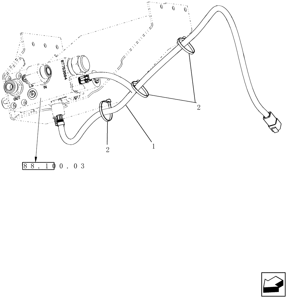 Схема запчастей Case IH 9120 - (55.100.53) - WIRE HARNESS, CROSS AUGER DRIVE, SPECIAL FOR RICE - NA ONLY - PIN Y9G206259 AND AFTER - 7120, 8120, 9120 (55) - ELECTRICAL SYSTEMS