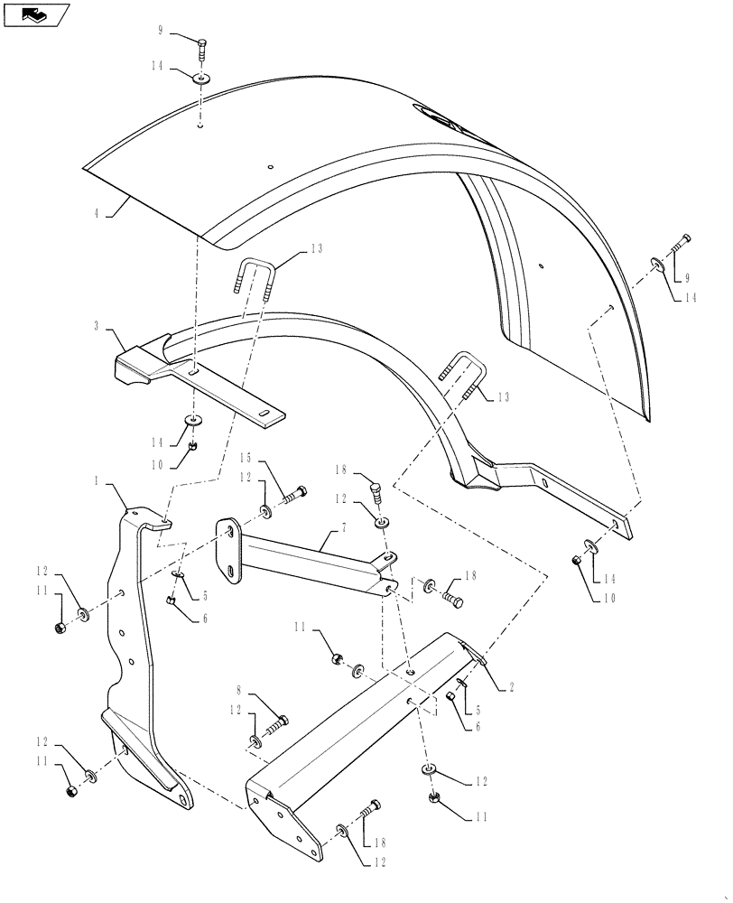 Схема запчастей Case IH 4420 - (11-004) - FENDER ASSEMBLY, LH Options