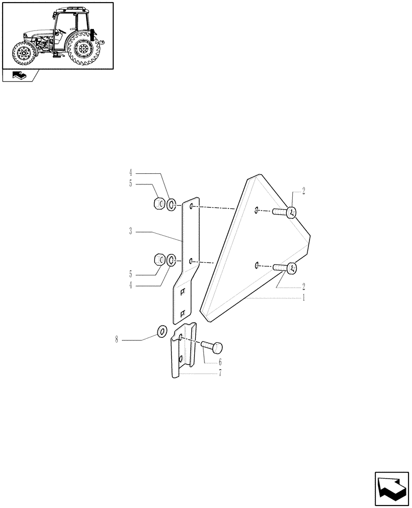 Схема запчастей Case IH FARMALL 85C - (1.92.76/03[01]) - SMV EMBLEM WITH SUPPORT & 7-PIN TRAILER CONNECTOR - NA - RETROREFLECTOR SUPPORT (VAR.332960) (10) - OPERATORS PLATFORM/CAB