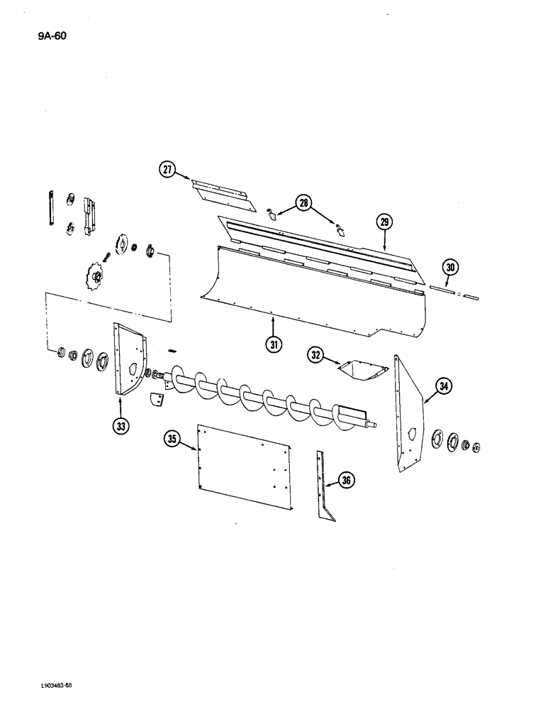 Схема запчастей Case IH 781 - (9A-060) - CROSS AUGER, CONTINUED (12) - CHASSIS