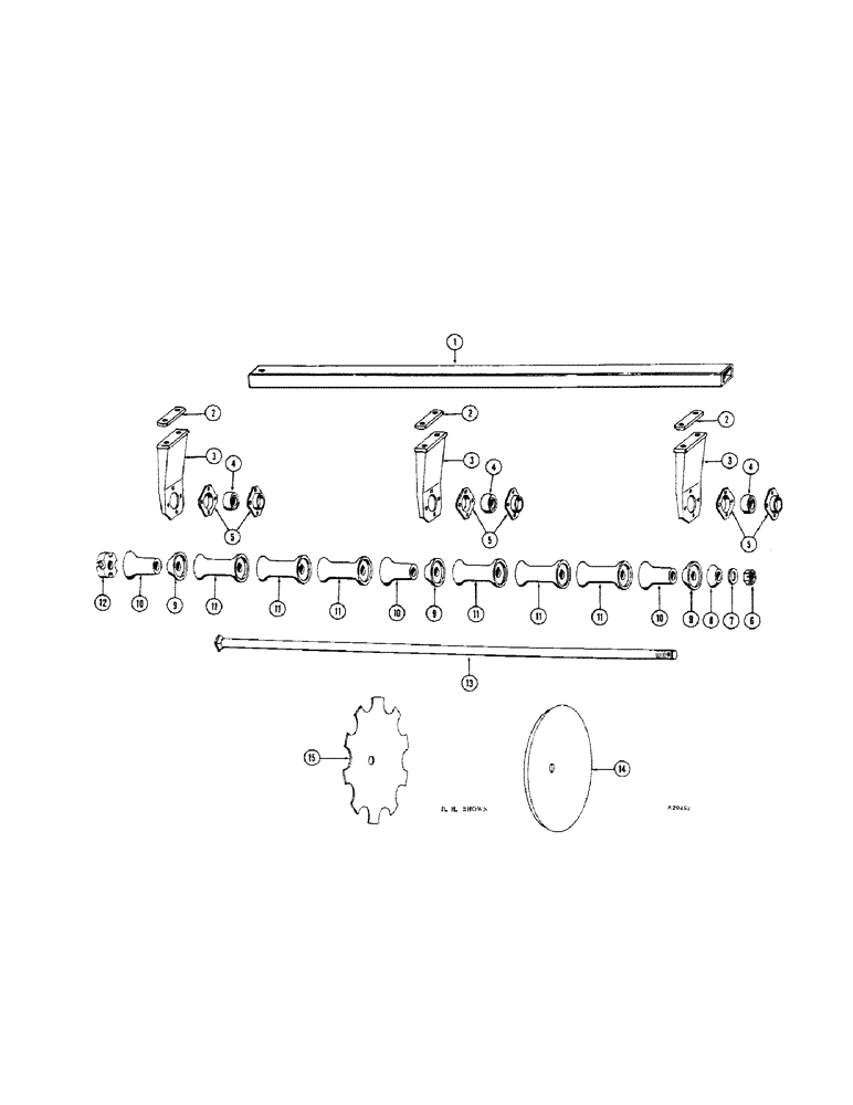 Схема запчастей Case IH B-SERIES - (24) - FRONT GANG B127, 7-1/4 INCH SPACING 