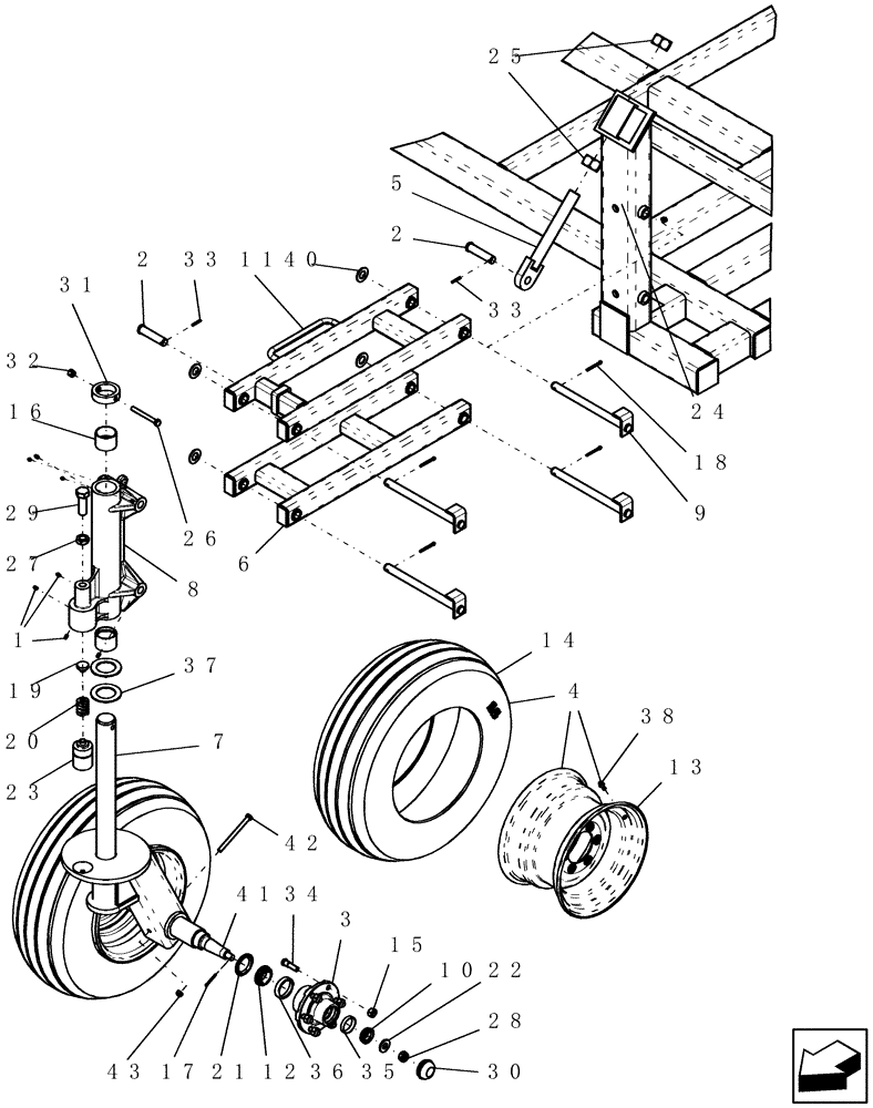 Схема запчастей Case IH ATX - (09-56) - CASTER ASSEMBLY - STANDARD (ASN CBJ0008250) (09) - CHASSIS