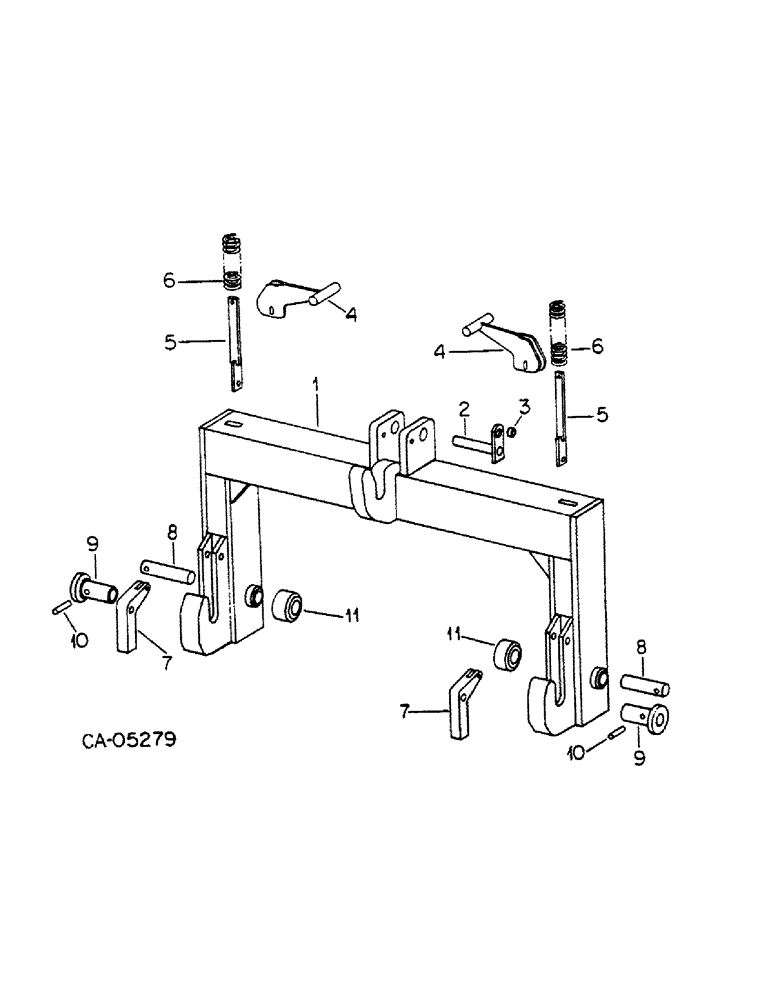 Схема запчастей Case IH 1468 - (09-24) - FRAME, THREE POINT HITCH QUICK COUPLER ATTACHMENT (12) - FRAME